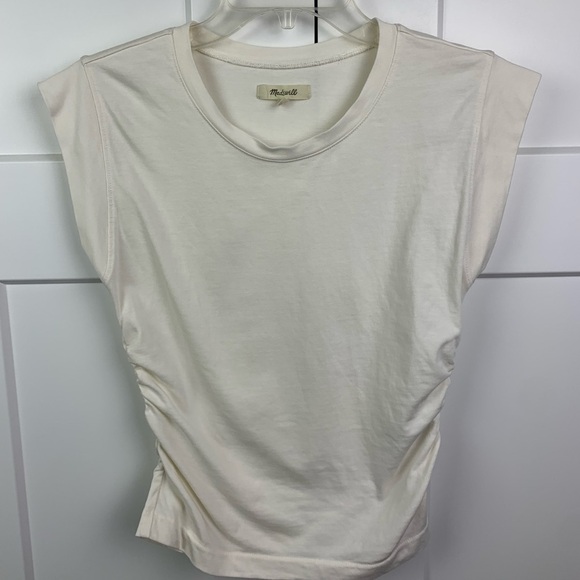 Madewell XXS Side-Cinch Muscle Tee Ivory Off White - Picture 3 of 8